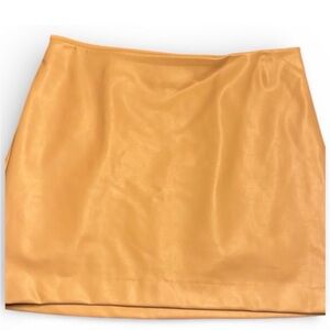 Express Tan Faux Leather Mini Skirt